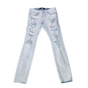 Jordan Craig Mens Distressed Light Wash Skinny Jeans Mens Size 30 x 32